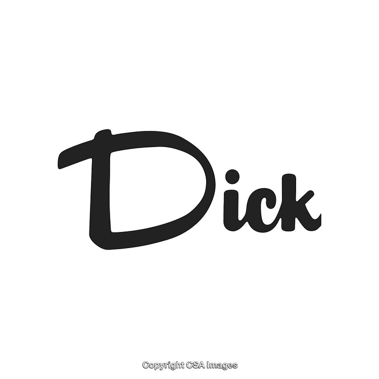 Stylish Black Font Typography Featuring the Name Dick Isolated on White