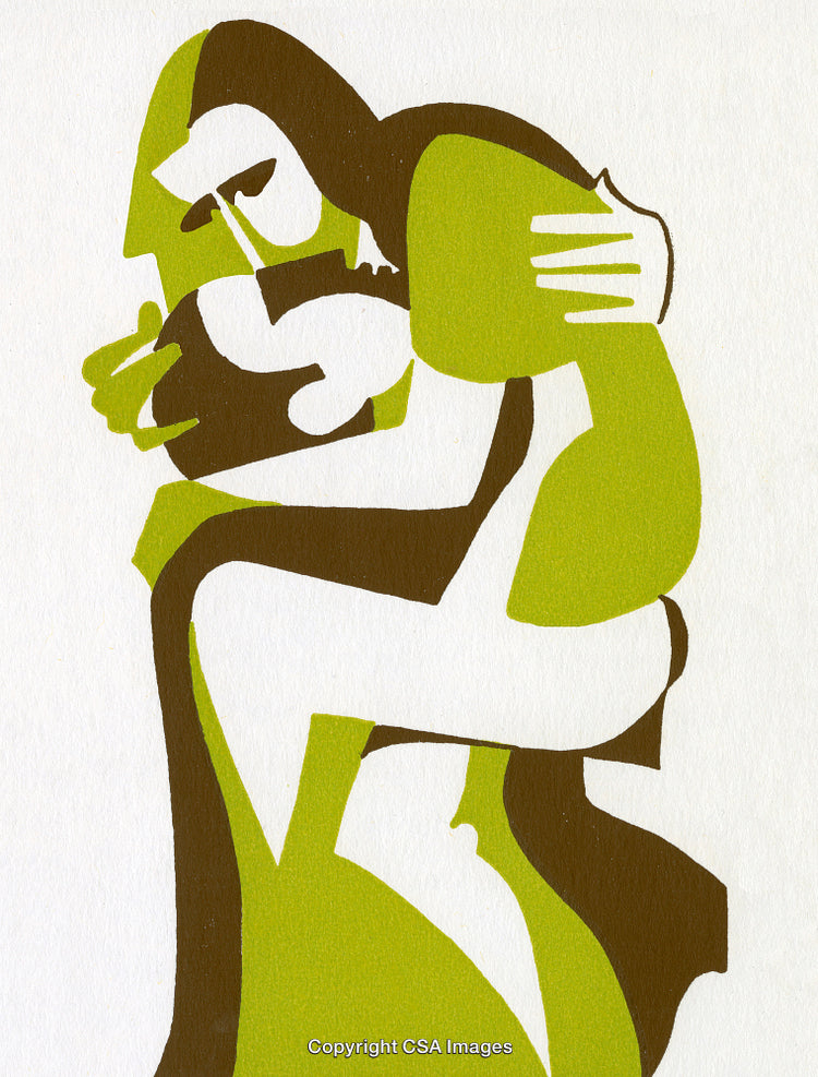 Abstract Representation of a Warm Embrace in Modern Art Style
