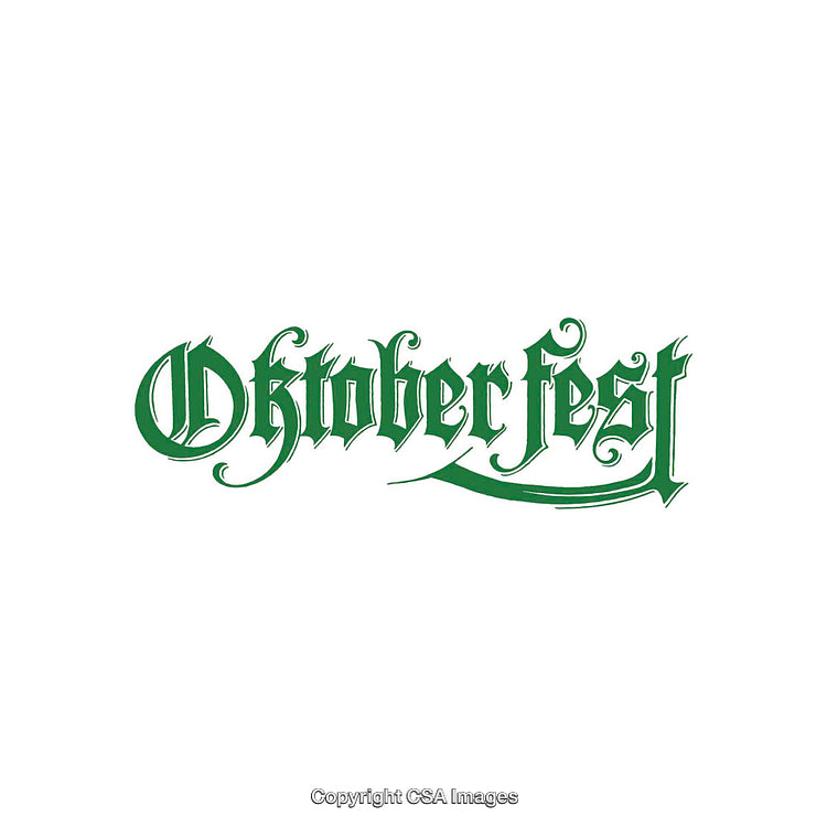 Green Oktoberfest Text in Vintage Styled Gothic Script