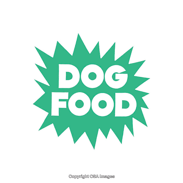 Minimalistic Typography Design Highlighting Dog Food Text in Bold Style