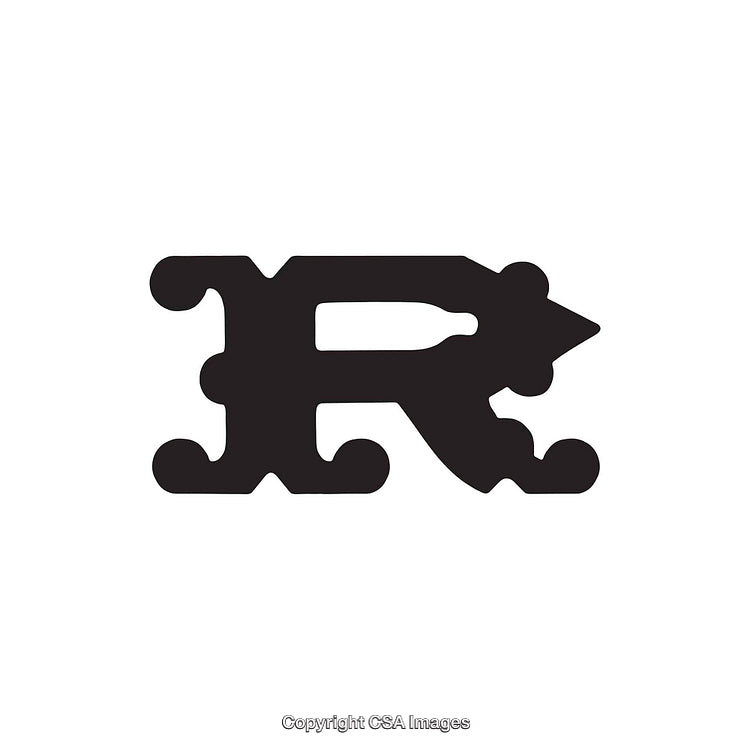Stylized Letter R in a Decorative and Creative Bold Typeface