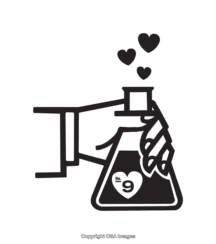 Abstract Line Art of a Flask with a Love Potion Number Nine