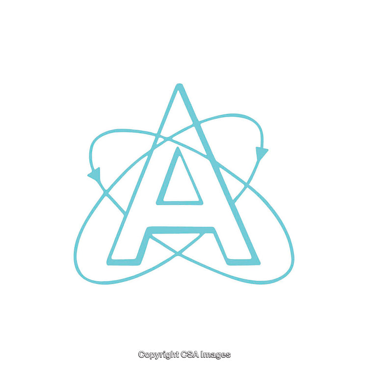 Illustration of Letter A with Orbiting Design Elements in Minimal Style