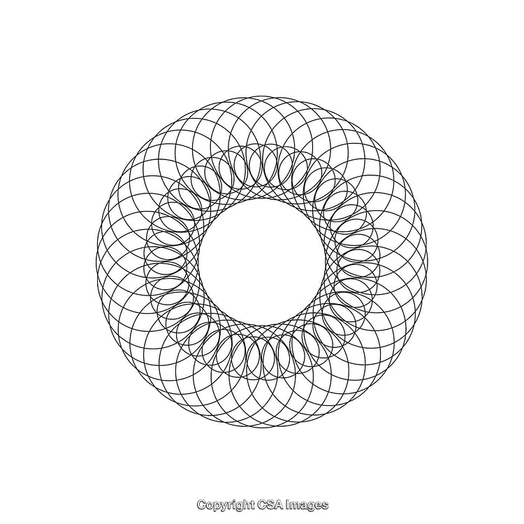 Circular Geometric Design Pattern with Intricate Overlapping Symmetrical Lines