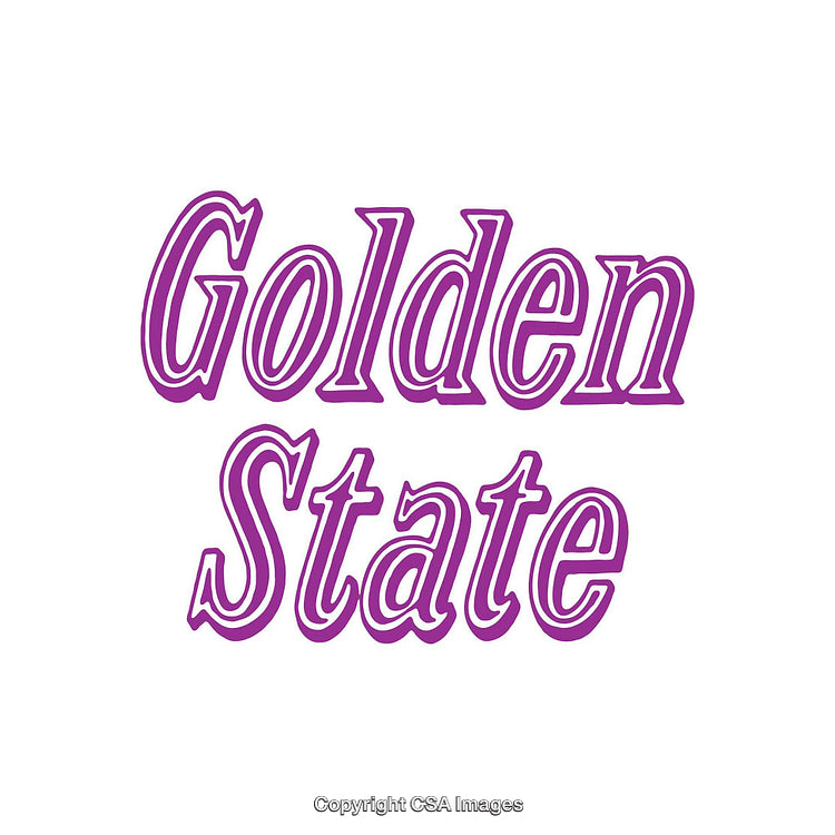 Purple Text Design Featuring the Words 'Golden State' in Italics