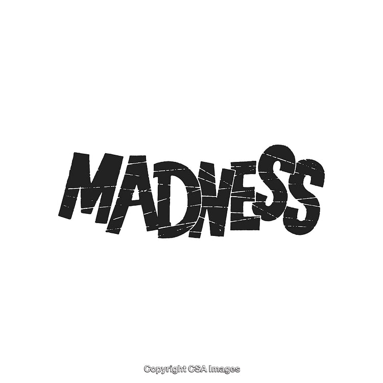 Distressed Typography Illustration Featuring the Word Madness in Bold Style