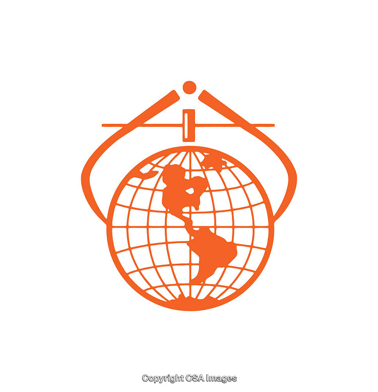 Orange Globe Icon Resembling Global Measurement and Precision