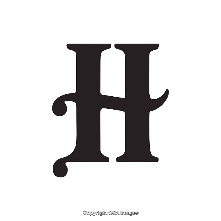 Artistic Depiction of the Letter H in Bold Black Typeface