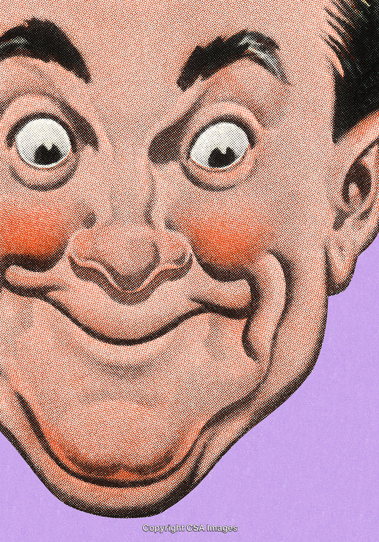 Retro Illustration of a Happy Expression with a Cheerful Cartoon Style