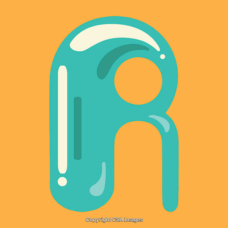 Creative Abstract Illustration of the Letter R in Modern Design Style