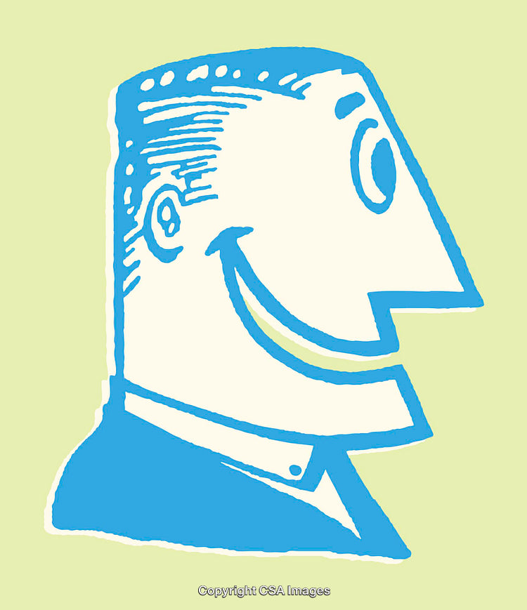 Colorful Line Art Illustration of a Smiling Cartoon Face on Soft Background