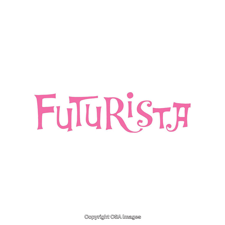 Stylized Pink Typography Displaying the Word Futurista on a White Background