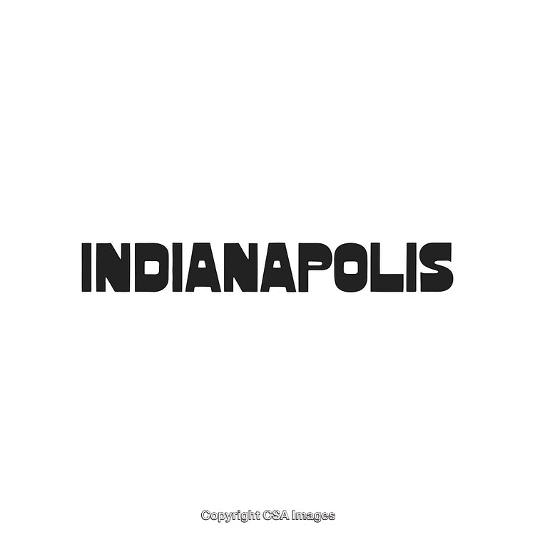 Indianapolis Typography in Bold Black Font on a White Background