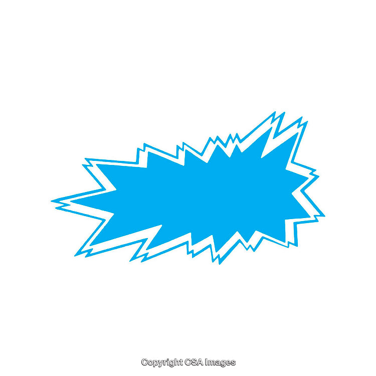 Blue Energy Starburst Shape on a White Background Symbolizing Creativity
