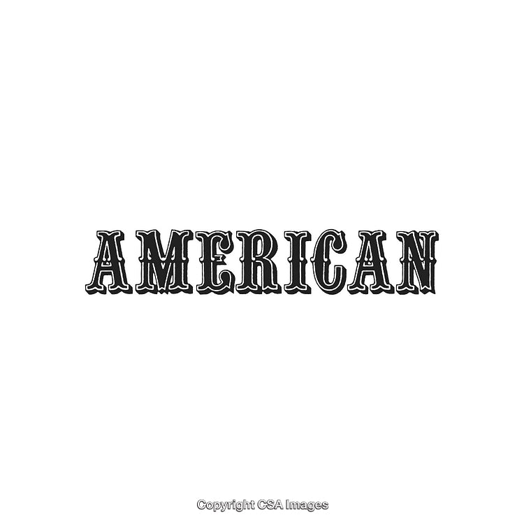 Vintage Typography Featuring the Word 'American' in Decorative Styling