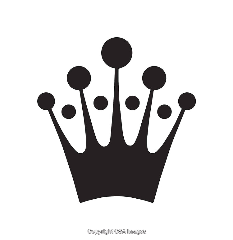 Minimalistic Black and White Icon of a Stylized Crown Design