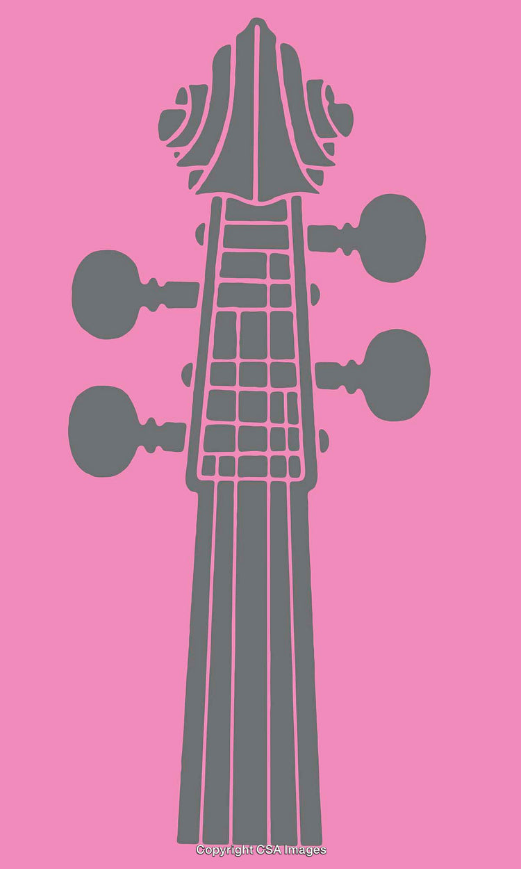 Artistic Illustration of a Musical Instrument on a Pink Background