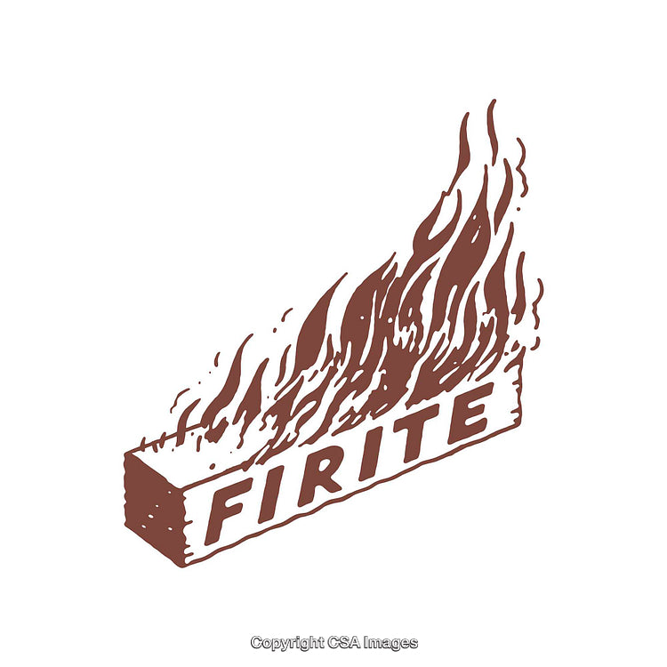 Illustration of Burning Firewood with Flames and Textual Elements