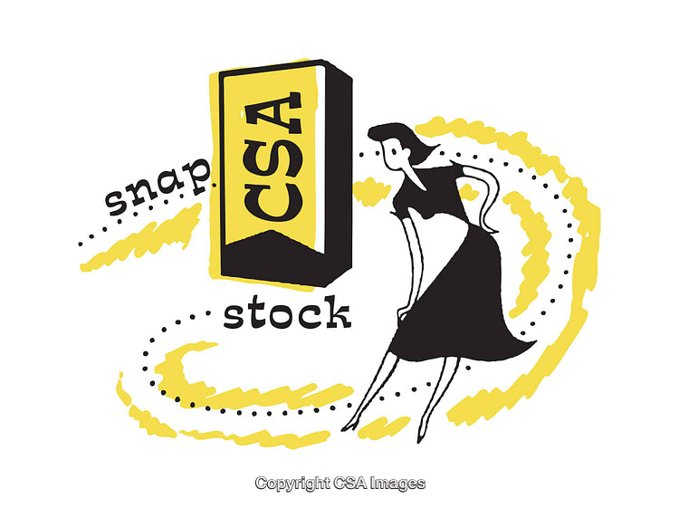 Retro Style Illustration with CSA Text in Black and Yellow Colors