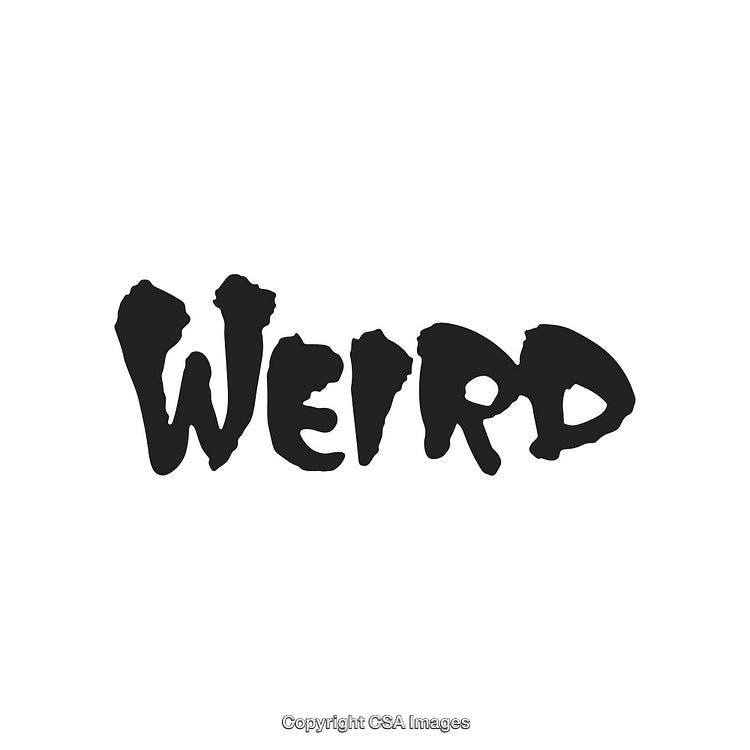 Bold Black Text 'Weird' on White Background with Unique Styling