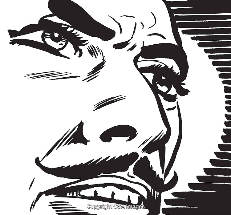 Black And White Artistic Portrait of a Surprised Facial Expression