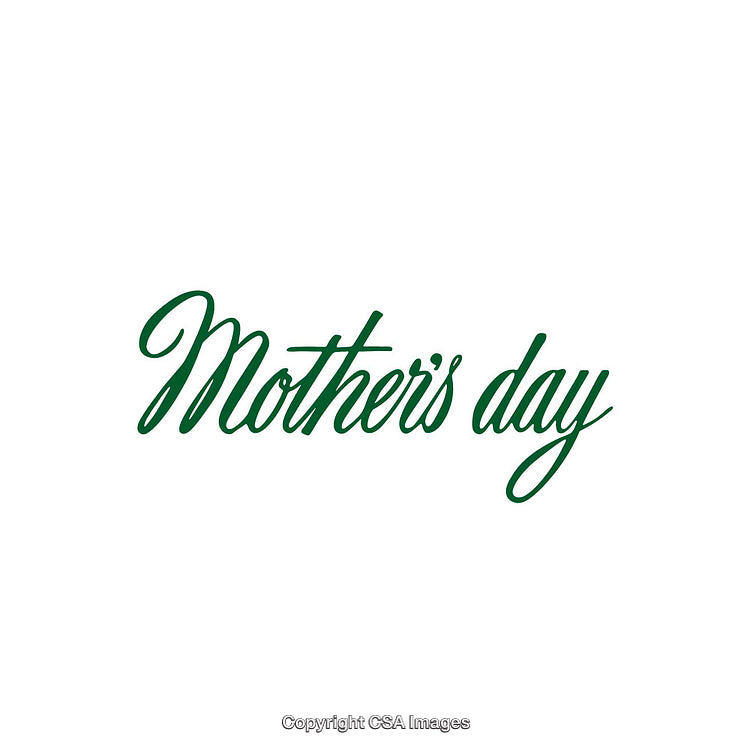 Elegant Green Mother's Day Typography on Minimalist White Background