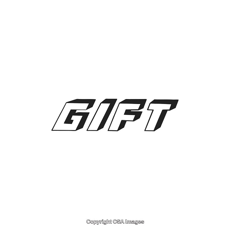 Bold Graphic Text Displaying the Word Gift in Modern Style