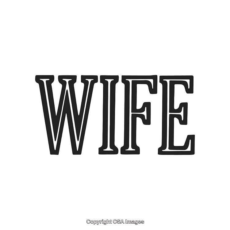 Bold Black Typeface Depicting the Word 'Wife' on a White Background