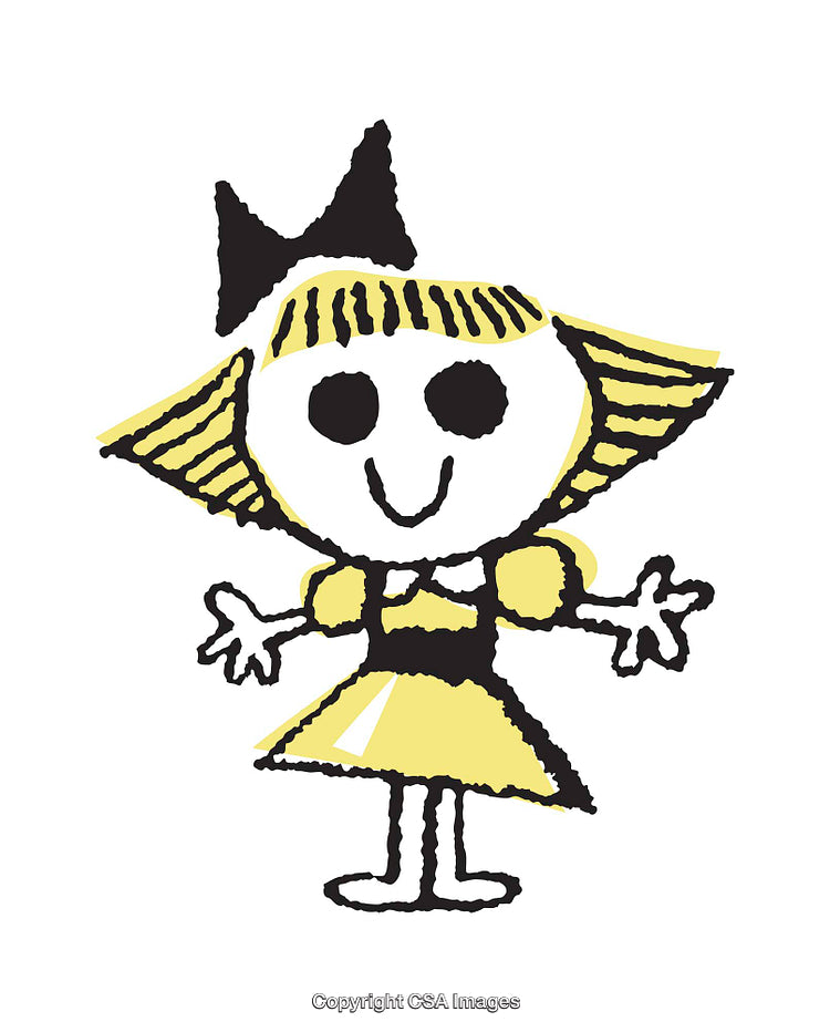 Bright and Cheerful Illustration of a Smiling Cartoon Character in Vibrant Style