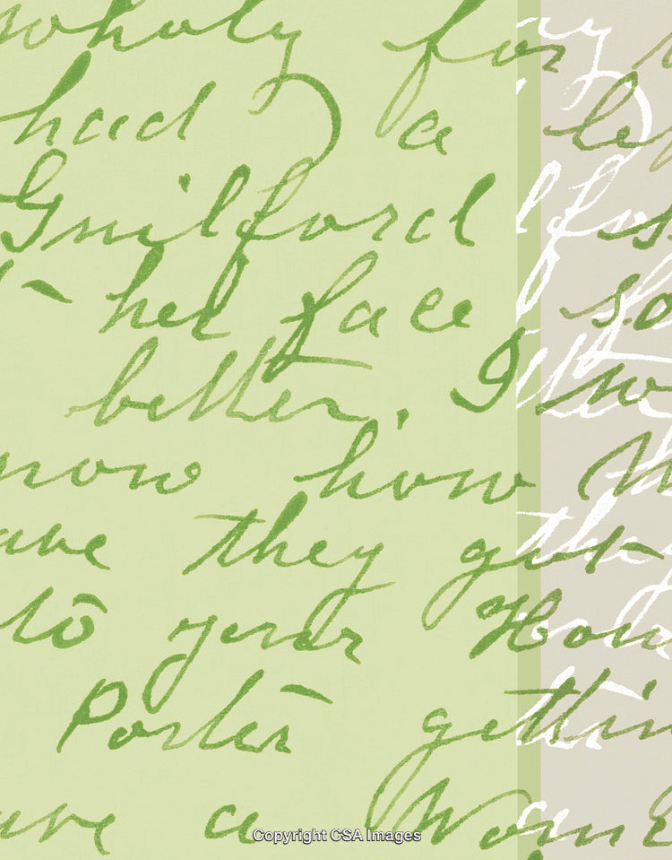 Elegant Green Handwritten Letter on Artistic Background