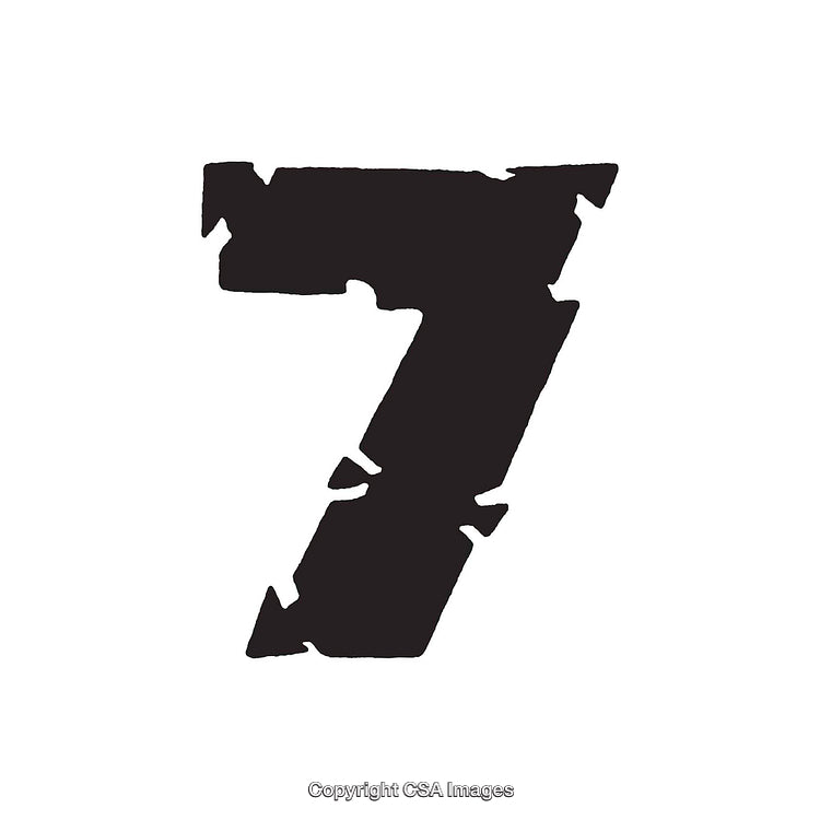 Bold Black Number Seven on a Clean White Background
