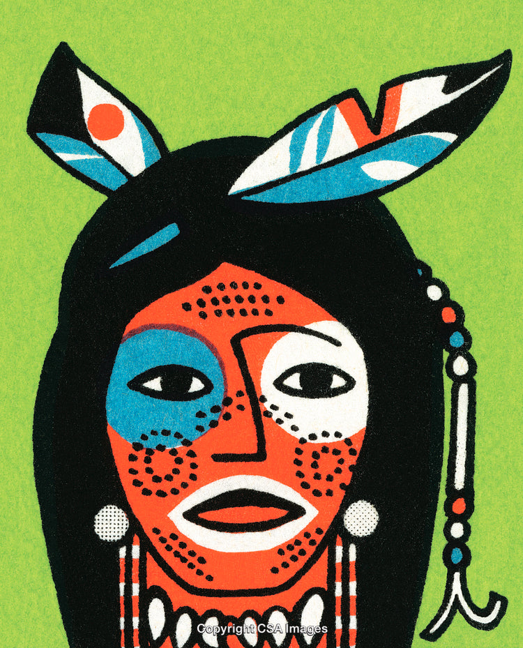Abstract Portrait Artwork With Bold Colors and Geometric Patterns