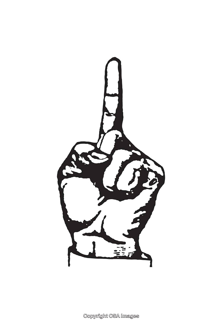 Minimalist Black and White Line Art Hand Gesture Illustration