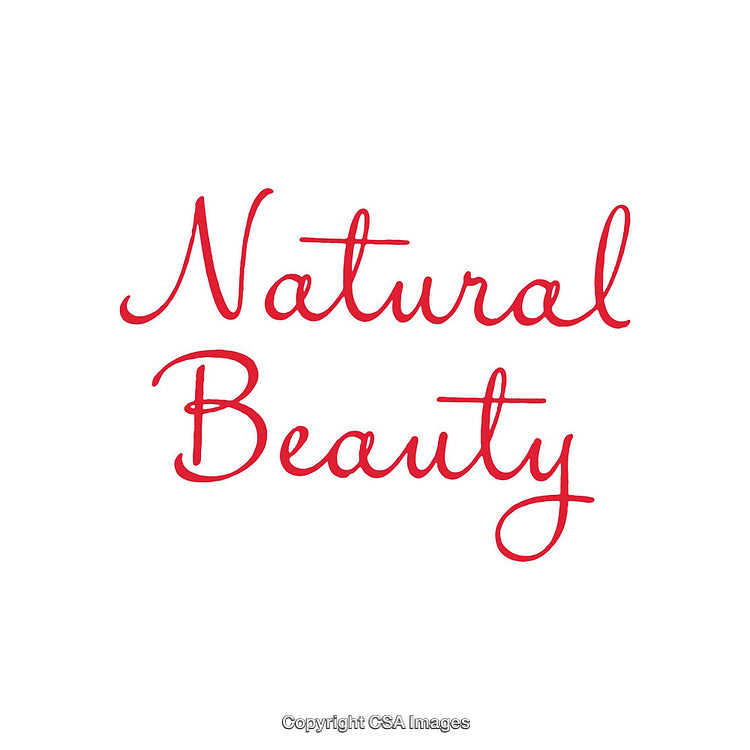 Elegant Red Script Phrase Highlighting Natural Beauty in Simple Design