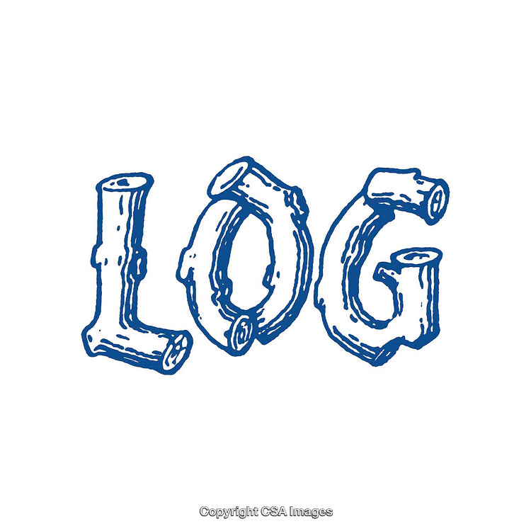 Creative Typography Design Using Log Shaped Letters in Blue Tones