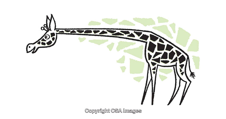 Stylized Cartoon Illustration of a Giraffe with a Minimalist Art Style