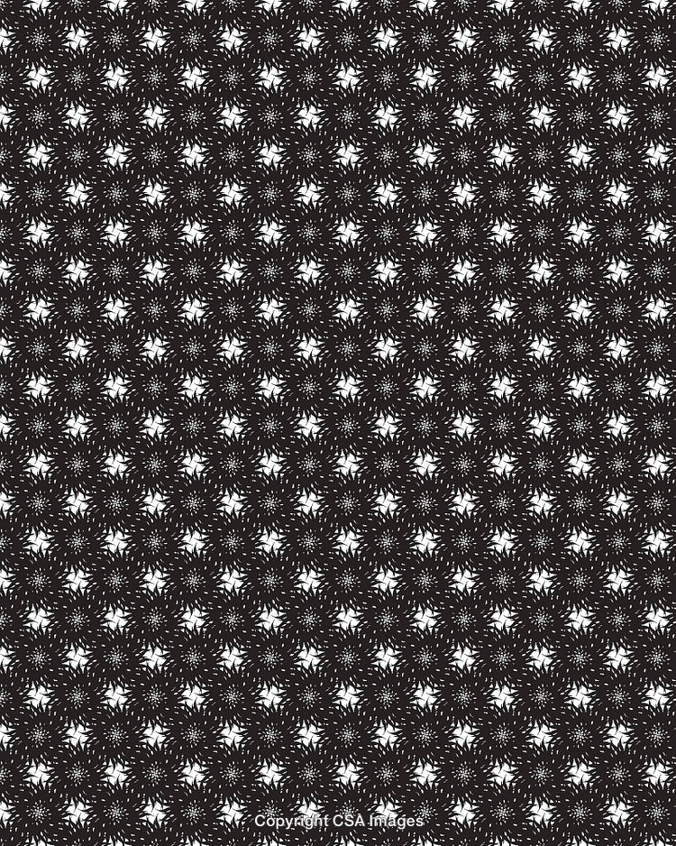 Seamless Black and White Geometric Pattern With Abstract Starburst Motif