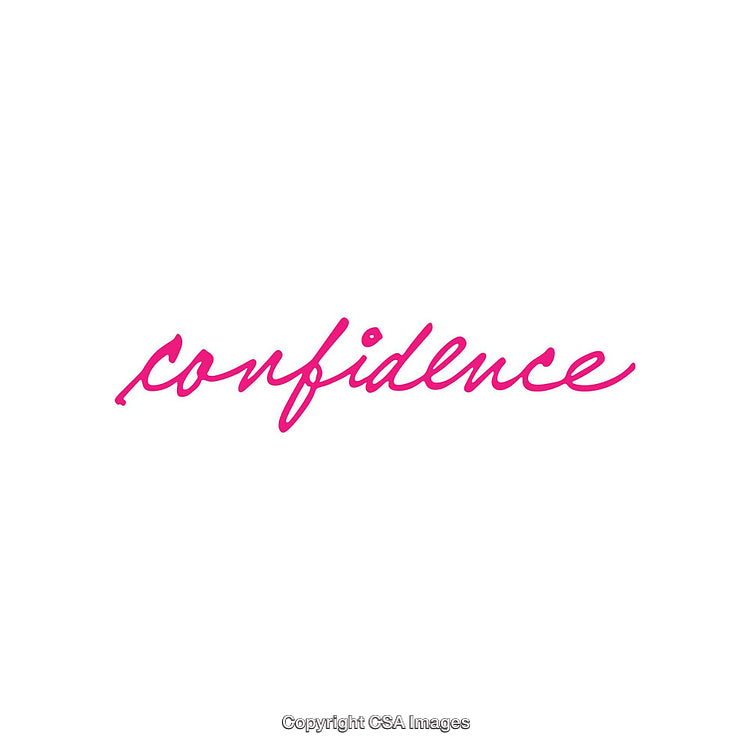 Elegant Pink Calligraphy Depicting the Word 'Confidence' on White Background