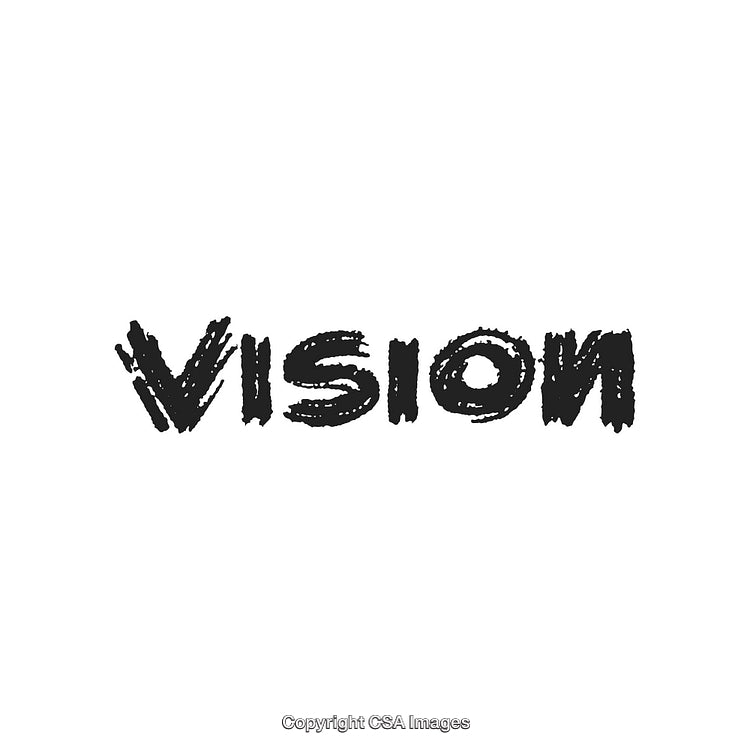 Abstract Artistic Text Design Featuring the Word 'Vision' in Bold Styles
