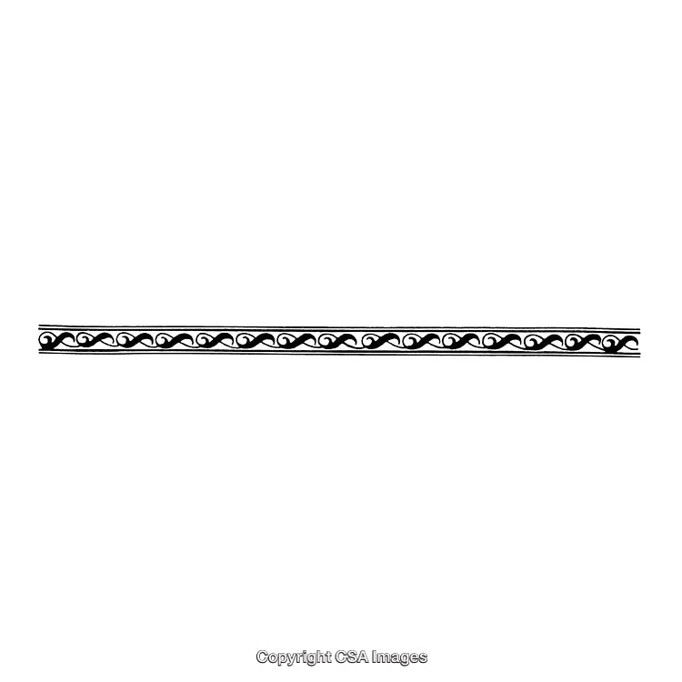 Decorative Black and White Border Design with Intricate Swirled Patterns