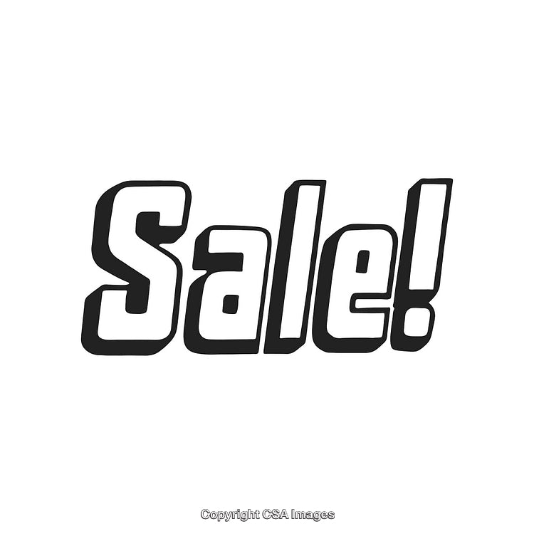 Bold Sale Text Design Isolated on a White Background