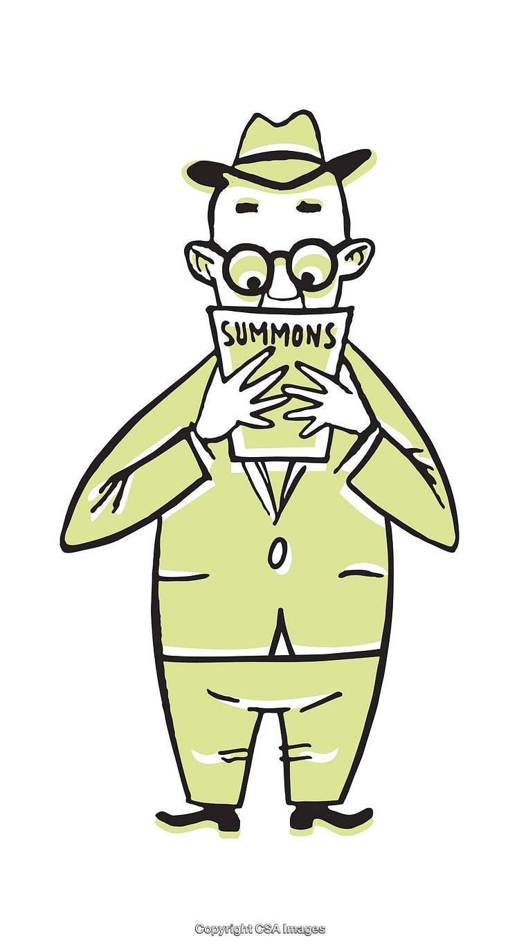 Cartoon Character Reading a Document with a Surprised Expression