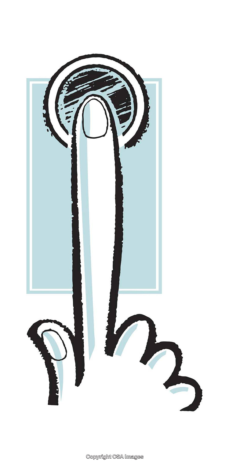 Hand Pointing to a Button Illustrating Action in Minimalist Style