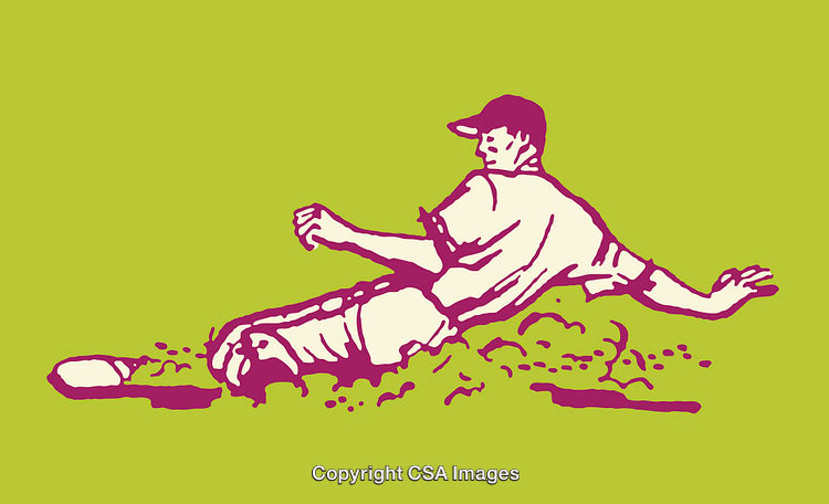 Dynamic Line Art Illustration of a Baseball Player in Action