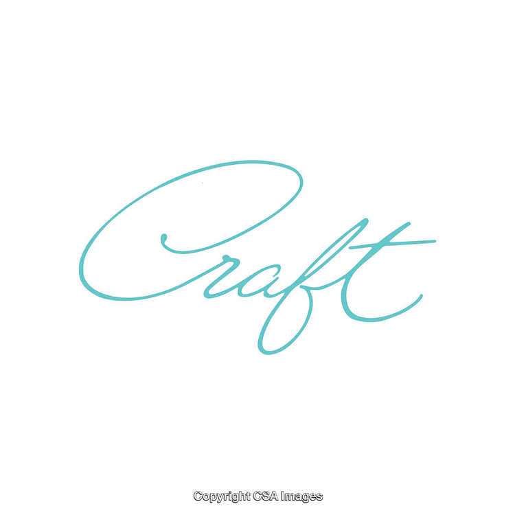 Elegant Handwritten Script Featuring the Word Craft in Turquoise