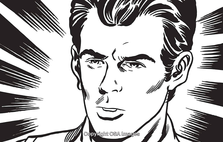 Retro Style Pop Art Illustration of a Male Character Expression