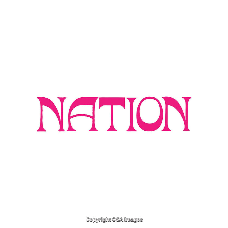 Pink Nation Text Design on a Minimalist White Background