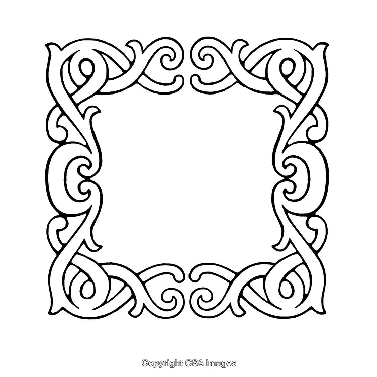 Ornate Black and White Decorative Frame with Elegant Swirling Patterns
