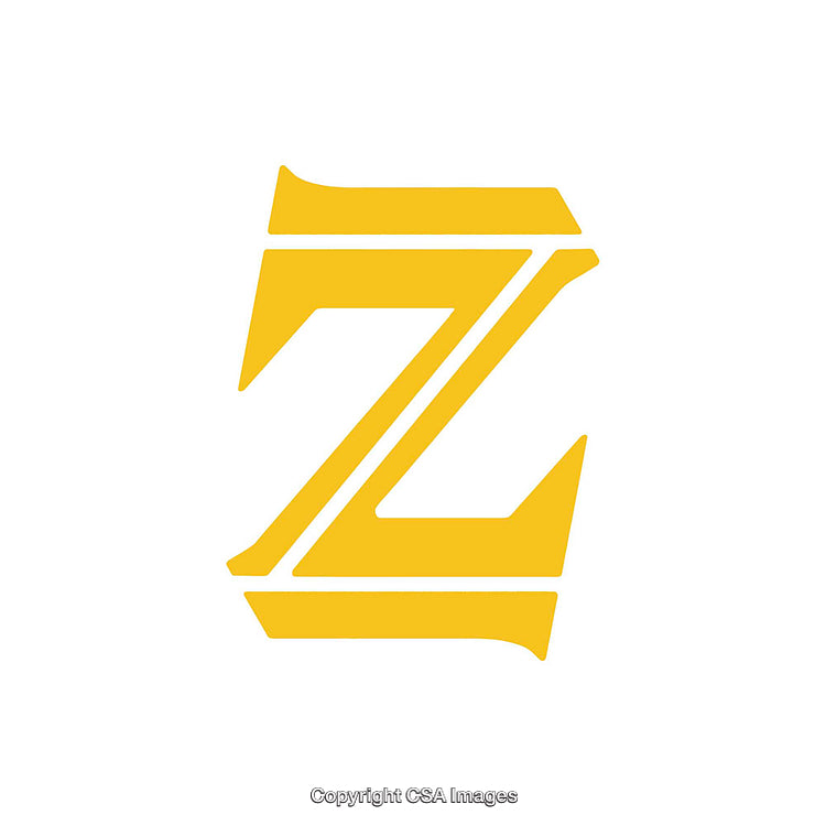 Minimalistic Yellow Letter Z on a Clean White Background Design