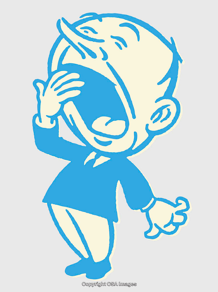 Vintage Style Illustration of a Laughing Cartoon Character